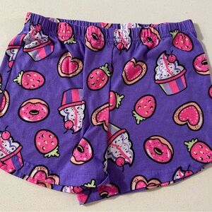 Purple Cupcake and Donut Kids Shorts 10/12 Comfy